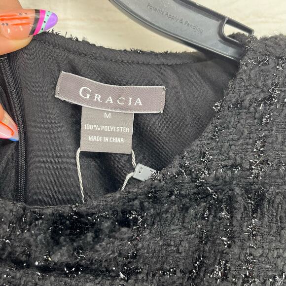 Gracia | Boucle Tweed Sheath Dress M - Picture 5 of 7